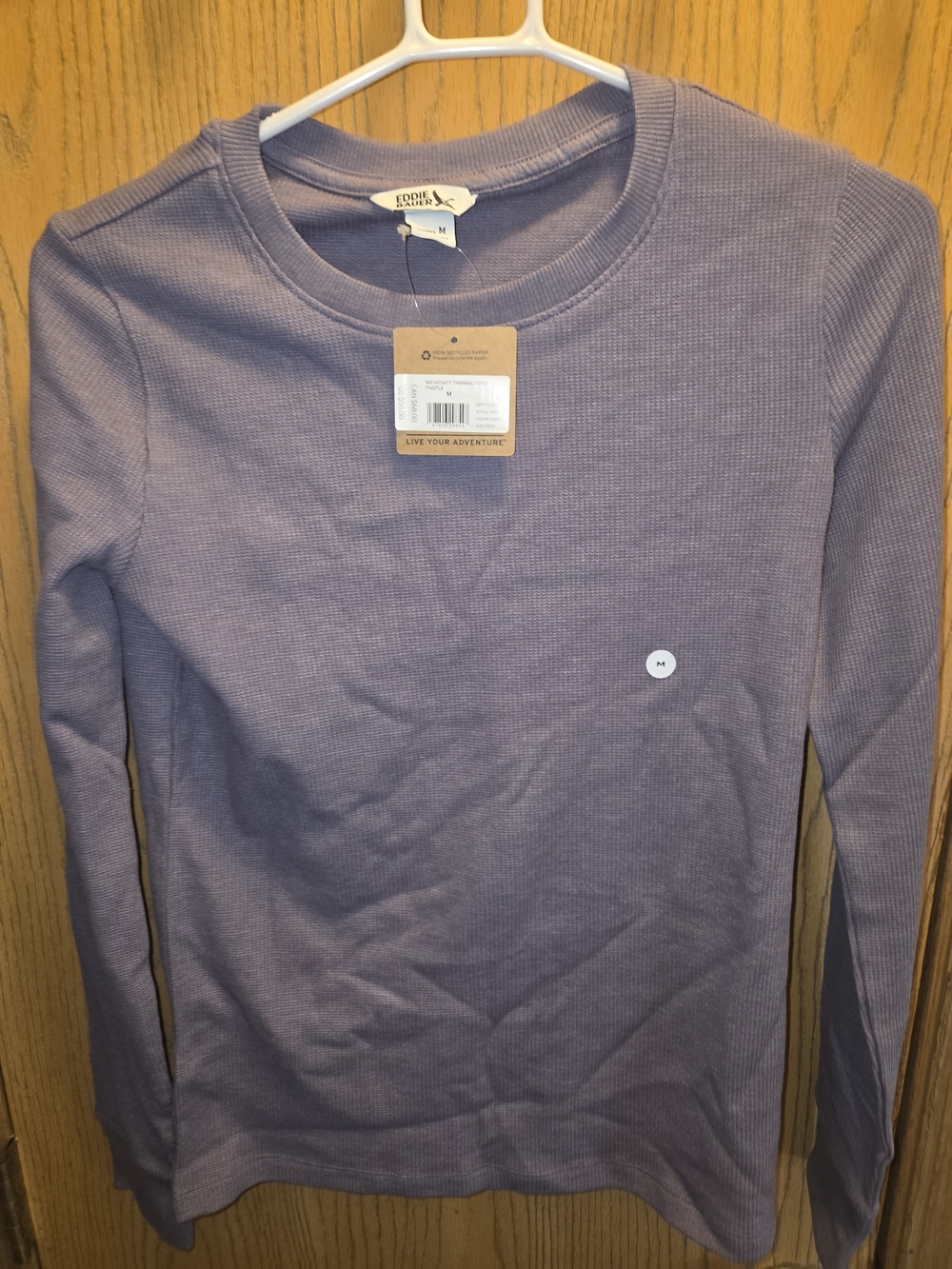 Eddie Bauer Lavender Waffle Knit Long Sleeve Top Womens M NWT